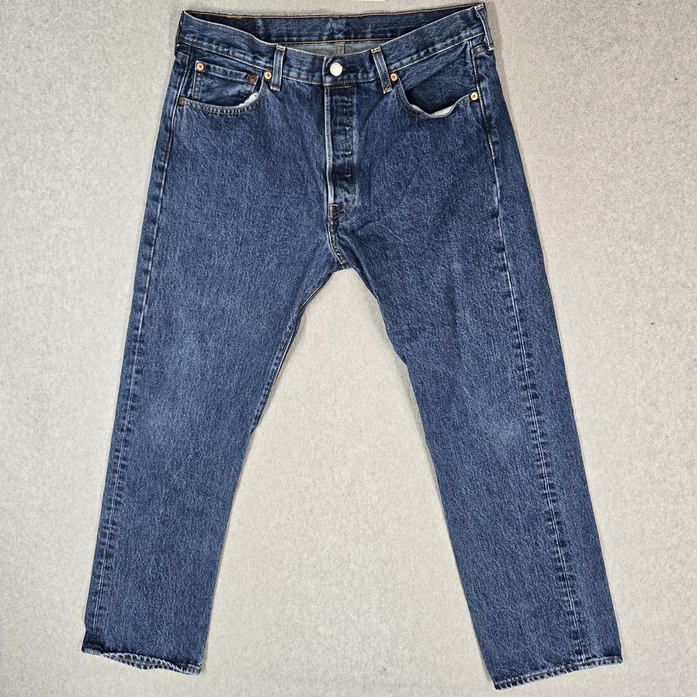 Levi's 501 Men Jeans 34X30 Blue Denim Original Fit Straight Leg 28" Inseam